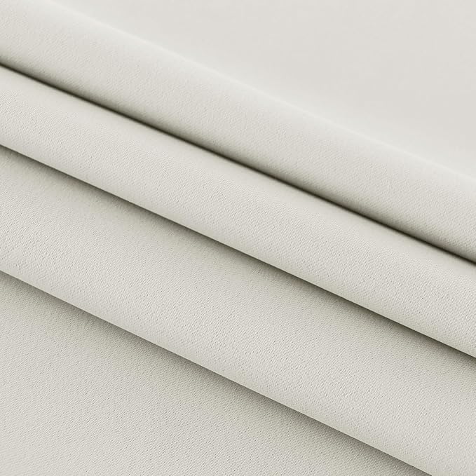 DWCN French Door Curtains – Rod Pocket Thermal Blackout Curtain for Doors with Glass Window, Kitchen and Patio Doors for Privacy, 54 X 72 Inches Long, 1 Curtain Panel with Tieback, Ivory