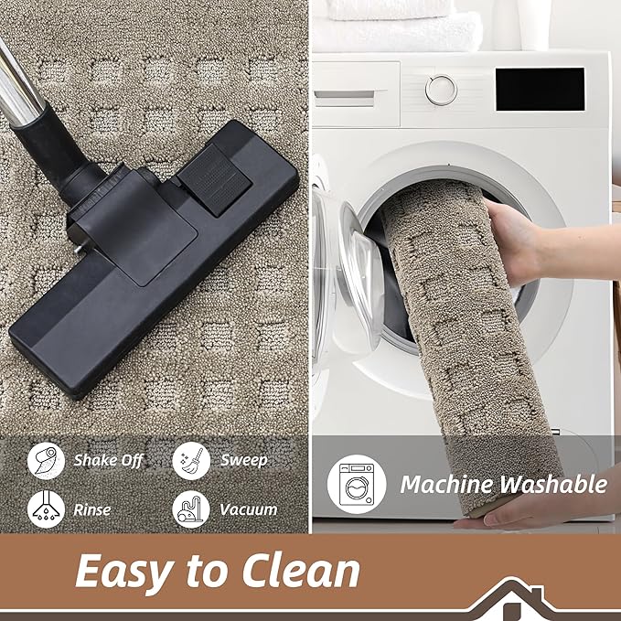 BEQHAUSE Waffle Door Mats Indoor 24"x36", Dog Mat for Muddy Paws Absorbent and Dirt Resist Floor Mats Non-Slip Washable Rugs for Entryway, Welcome Mat for Front Back Door, Muddy Wet Shoes, Beige