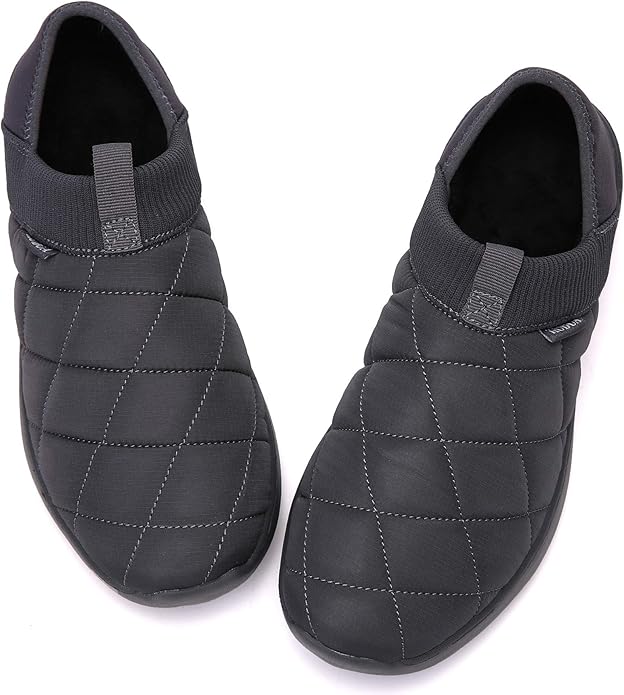 KUBUA Slippers for Men and Womens Indoor House Shoes Plush Slip on Outdoor Garden Loafers