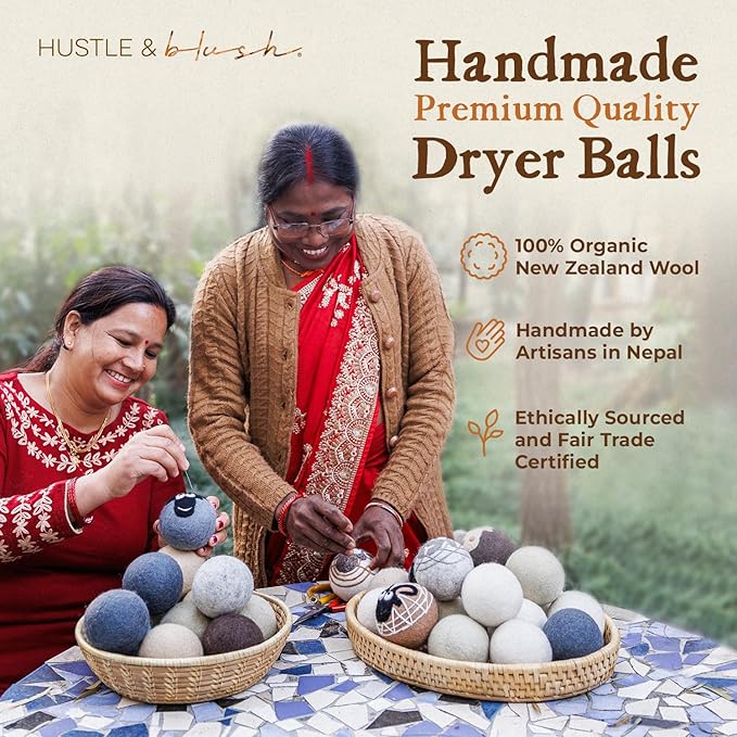 Fluff Ewes Wool Dryer Balls 3 Pack Premium New Zealand Wool Laundry Balls for Dryer, No Static Dryer Balls Laundry Reusable, XL Hedgehog Dryer Balls, Baby Dryer Balls for Dryers - Hedgehog and Homies
