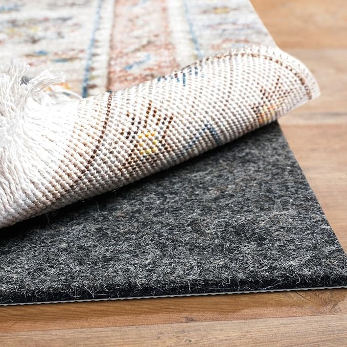 BAGAIL Felt and Natural Rubber Backing Rug Pads 1/8” Thick, 9 x 12 Ft Non Slip Rug Gripper Keep Rugs in Place, Under Area Rug Protective Cushioned Pads, Carpet Runners, Hardwood Floors Protection