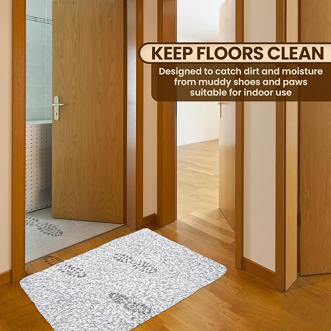 Premium Microfiber Indoor Door Mat – 20"x30" Washable Entry Mat, Non-Slip, Waterproof Backing, Super Absorbent, Low Profile Entryway Doormat for Indoor Entrance