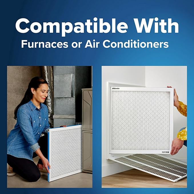 Filtrete 14x14x1 AC Furnace Air Filter, MERV 13, MPR 1900, Premium Allergen, Bacteria & Virus Filter, 3-Month Pleated 1-Inch Electrostatic Air Cleaning Filter, 6-Pack (Actual Size 13.81x13.81x0.78 in)