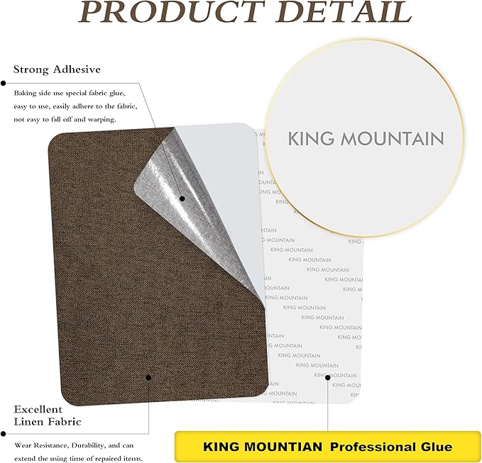 Fine Linen Repair Patches, Self-Adhesive Linen Fabric Patches, 8X11 inch Extra Size, Multi Color, Can be Used for Linen Sofa Repair and Linen Clothes Repair(Dark Brown,8" x 11")