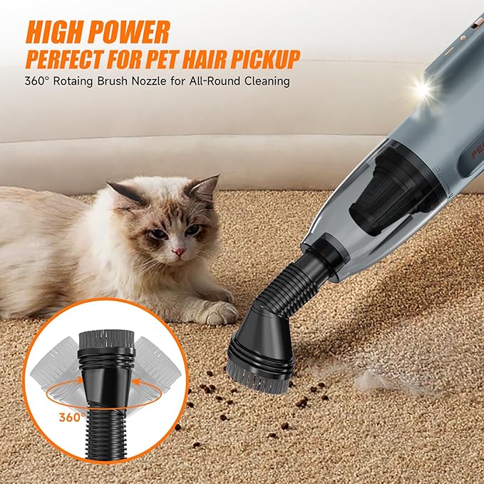 Handheld Vacuum Cordless Car Vacuum Portable, Cordless Handheld Vacuum Cleaner with Fast Charging Long Runtime,10KPA High Power Hand Vacuum for Home, Pet Hair（Washable Filter