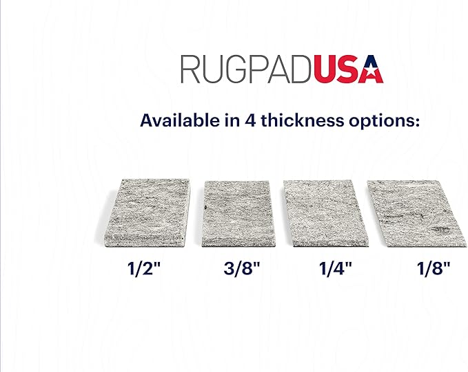 RUGPADUSA - Dual Surface - 4'10" x 6'10" - 3/8" Thick - Felt + Rubber - Enhanced Non-Slip Rug Pad - Adds Comfort and Protection - for Hard Surface Floors