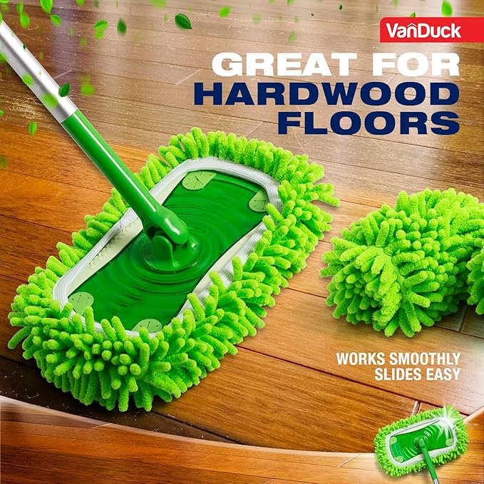 VanDuck Dust Mop Refill Compatible with Swiffer Sweeper (6 Pack) - Microfiber Pet Heavy Duty Dry Cloth Refills - Reusable Mop Pad (Handle is Not Included)