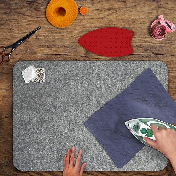 ZOMONETI 24" x 18" Wool Pressing Mat 100% New Zealand Felted Wool Ironing Mat Pad Blanket for Quilter, Sewing, Quilting Supplies and Notions