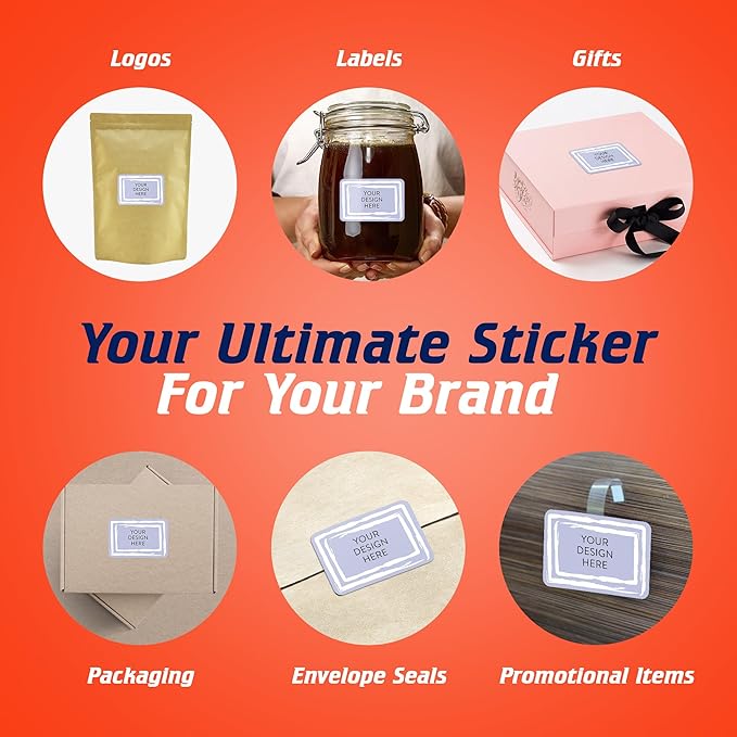 100 Custom Vinyl Stickers - Upload Your own Image, Text, Design, Logo - Personalized Logo Labels for Handmade, Packaging, Bottle, Jars, Candle, Brand Stickers (Lavender Swirls, 4x2)