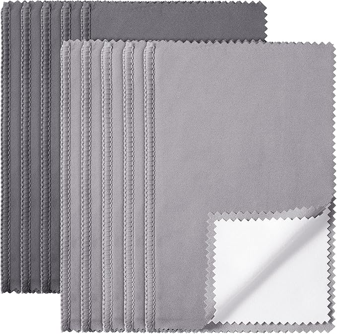Breling 10 Pcs Silver Jewelry Polishing Cloths 6 x 8 inches Jewelry Cleaning Cloth Sterling Polish Cloths for Jewelry