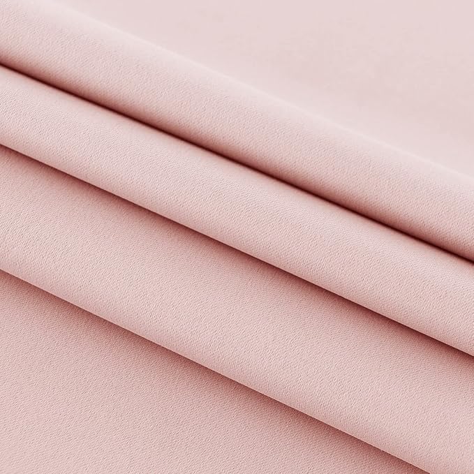 DWCN French Door Curtains – Rod Pocket Thermal Blackout Curtain for Doors with Glass Window, Kitchen and Patio Doors for Privacy, 54 X 72 Inches Long, 1 Curtain Panel with Tieback,Blush Pink