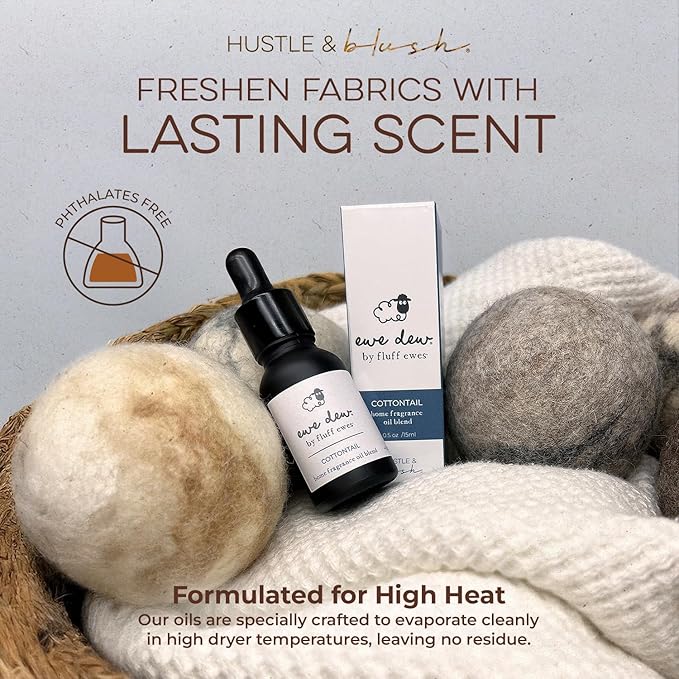 Laundry Essential Oils for Dryer Balls 15ml Cottontail - Blend of Laundry Fragrance Oil and Essential Oils for Laundry Wool Balls, Essential Oil for Laundry Diffusers and Candle Making Scents
