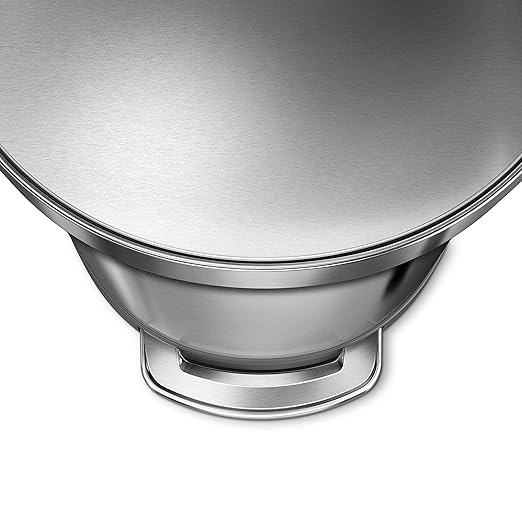simplehuman 45 Liter/ 12 Gallon Semi-Round Hands-Free Step Trash Can, Brushed