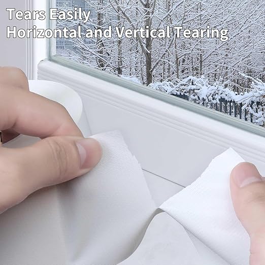 2Pack Duct Tape Heavy Duty Single Sided, Strong Adhesive High Strength, Waterproof Mesh Tape for Indoor Outdoor Repairing Sealing Bonding, Easy Use Hand Tearable, 1.57 Inch x 33 Feet, White