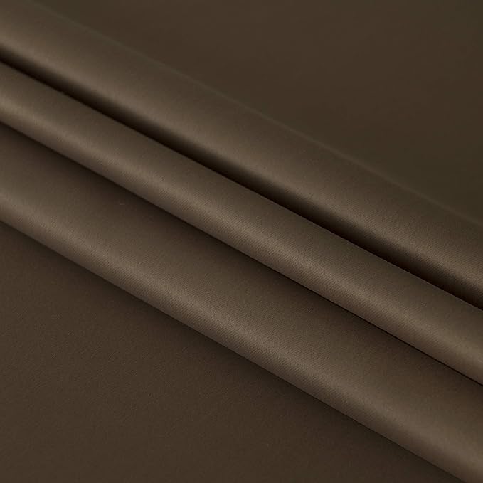 DWCN French Door Curtains – Rod Pocket Thermal Blackout Curtain for Doors with Glass Window, Kitchen and Patio Doors for Privacy, 36 X 72 Inches Long, 1 Curtain Panel with Tieback,Brown