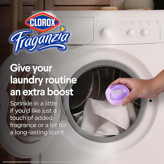 Clorox Fraganzia Laundry Scent Booster Crystals in Lavender with Eucalyptus Scent - Scented In-Wash Freshener Beads for Fresh, Clean, Great Smelling Clothes and Linens, 70 Oz - 6 Pack