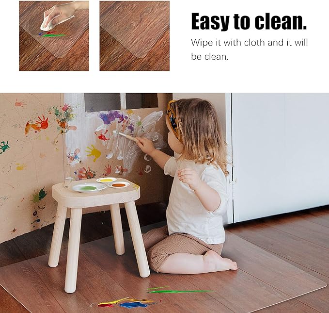 Kuyal Clear Chair Mat, Hard Floor Use, 4.75'×7' Transparent Office Home Floor Protector mat Chairmats (57" X 84" Rectangle)
