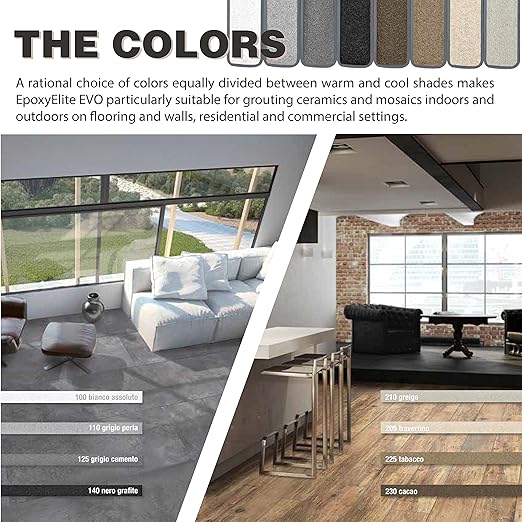 The Tile Doctor EpoxyElite EVO - Litokol Epoxy Grout for Tile, Ideal for Home Office Decor & Bathroom Tile, Brown 4-5 kg - 11 lb