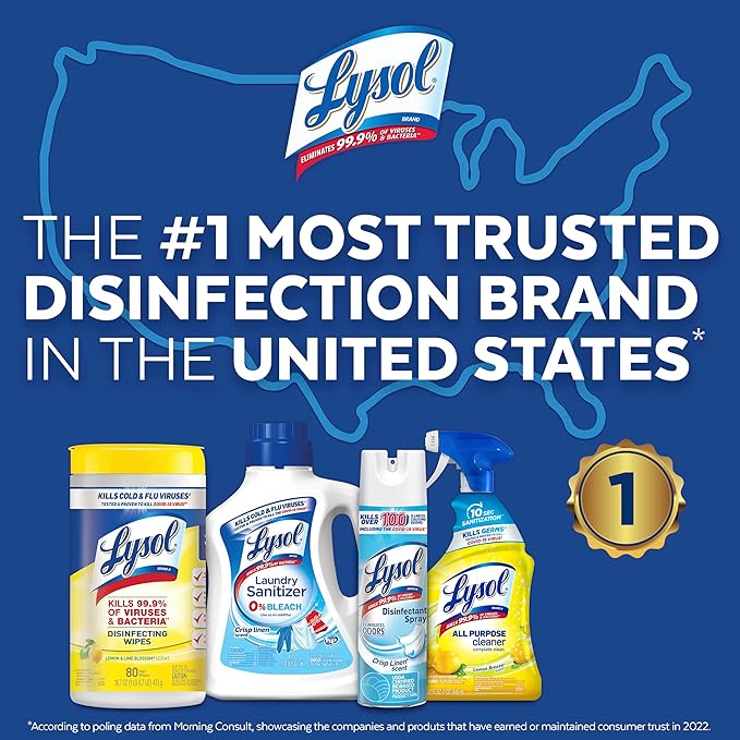 Lysol All-Purpose Cleaner, Sanitizing and Disinfecting Spray, To Clean and Deodorize, Mango & Hibiscus Scent, 32oz (Pack of 2)