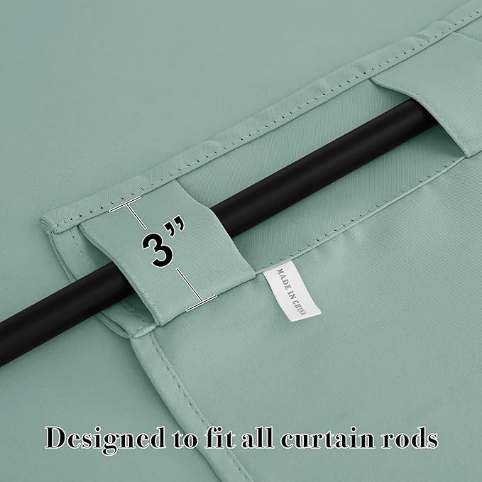 RYB HOME Kitchen Window Curtains - Blackout Privacy Half Window Curtains for Bedroom Bathroom Dining Living Room Cafe Office Short Tiers Drapes, W 34 x L 36 inches, 2 Panels, Aqua