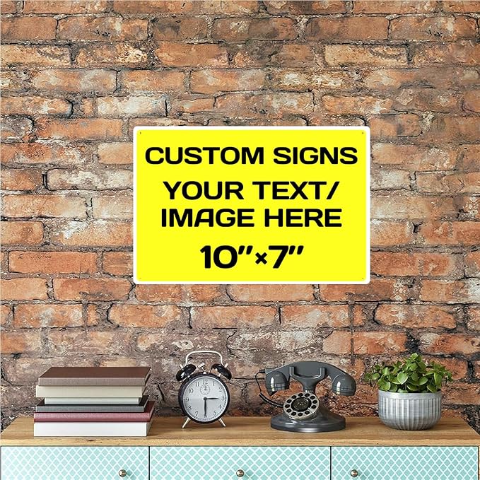 Personalized Aluminum Weatherproof Metal Signs - Multiple Sizes, Custom Text & Picture, Hazard, Garden, Custom Door Signs