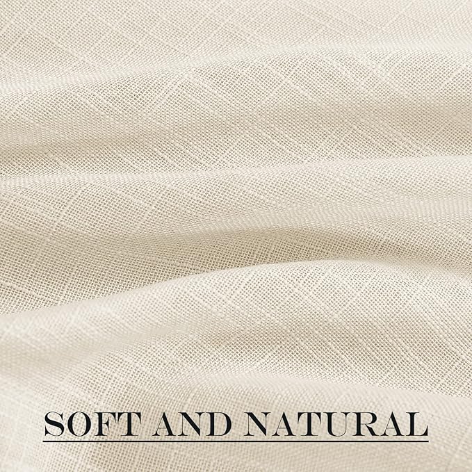NICETOWN Sidelight Door Curtains 72 Inches Long for Windows Linen Sheer Privacy Protect Light Filtering French Door Side Curtain Panels with Tie Back, 12 Inch Width, 1 Panel, Beige