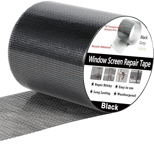 Wohohoho Window Screen Repair Tape, 2 in X 20 FT (240IN) Black Screen Patch Repair Kit, 3-Layer Strong Adhesive Invisible Screen Tape Mesh Repair for Windows, Doors Garage Mosquito Net Magnetic Screen