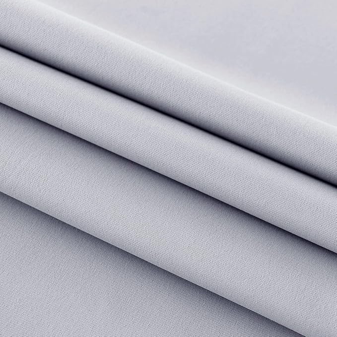 DWCN French Door Curtains – Rod Pocket Thermal Blackout Curtain for Window/Patio Doors/Doorways/Classroom/Kitchen for Privacy, 36W by 80L Inches, 1 Panel with Tieback, Silver Grey