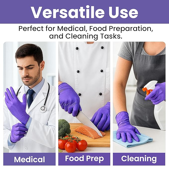 SafeWay Nitrile Disposable Gloves — Multi-Purpose Powder-Free, Non-Latex, Medical Use, and Textured Fingertips for Food Prep, Cleaning, Tattoo, Nursing, Lab, Examination, & More — (8000pcs, 2X Large)