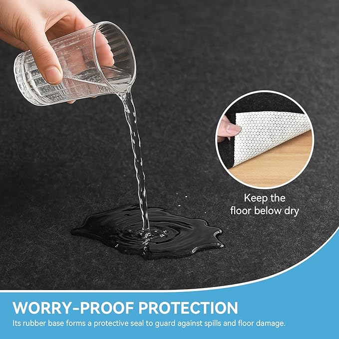 Warmstar 6x9 FT Non Slip Rug Pad,100% Waterproof Felt Rug Pad for Hardwood Floors,1/4” Thick Soft Carpet Pad with Natural Rubber Backing, Secure Grip & Floor Protection