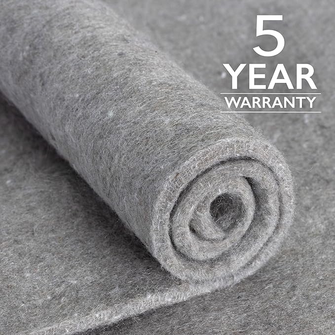 RUGPADUSA - Eco-Plush - 9'x13' - 3/8" Thick - 100% Felt - Extra Cushioned Rug Pad - Available in 3 Thicknesses, Many Custom Sizes