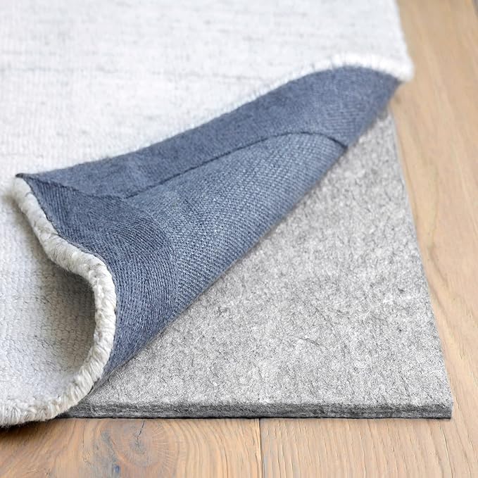 RUGPADUSA - Dual Surface - 6' Round - 3/8" Thick - Felt + Rubber - Enhanced Non-Slip Rug Pad - Adds Comfort and Protection - for Hard Surface Floors