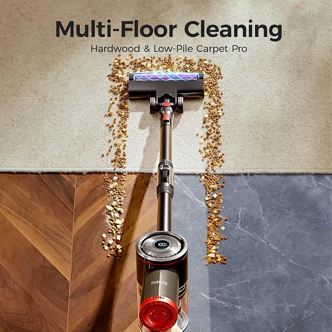 Cordless Vacuum Cleaner with Back-Saving&Self-Standing,Upright Vacuum Cleaners for Home,Anti-Tangle,Powerful Suction,Stick Vacuum Cordless Rechargeable for Hard Floors,Carpets,Pet Hair,Car