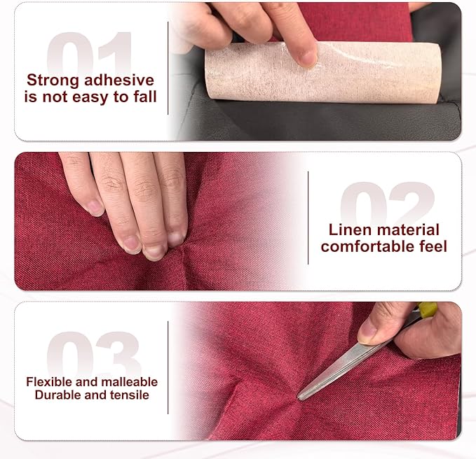 PATIKIL 70x4.4 Inch Linen Repair Tape, Repair Fabric Patch Self Adhesive Couch Patch Line Repair Patch for Furniture Sofa Car Seats Office Chairs, Black