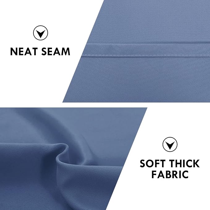 DWCN Blackout Curtains – Thermal Insulated, Energy Saving & Noise Reducing Bedroom and Living Room Curtains, Dusty Blue, W 42x L 84 Inch, Set of 2 Rod Pocket Curtain Panels