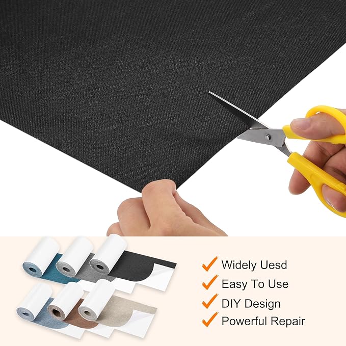 Repair Patches Repair Tape Self-Adhesive DIY Repair Patch Linen Gear Patch for Sofa, Furniture, Chair, Clothing,Tents,3.5x79 Inch,Light Khaki