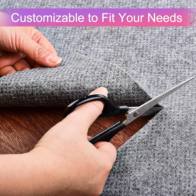 Double Sided Ultra Strong Anti-Slip Rug Felt Pad 3 x 5 Feet for Hardwood Floors, Non Slip Carpet Padding, Thin Profile Non Skid Carpet Mat Keep Your Rugs in Place- Gray