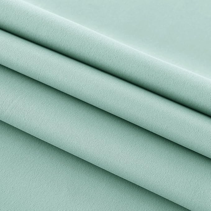 DWCN French Door Curtains – Rod Pocket Thermal Blackout Curtain for Doors with Glass Window, Kitchen and Patio Doors for Privacy, 25 X 72 Inches Long, 1 Curtain Panel with Tieback, Mint Green