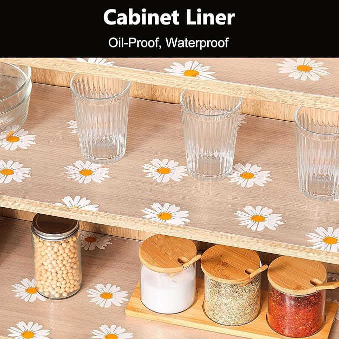 INNOLITES Shelf Liners for Kitchen Cabinets, Non Adhesive Drawer Cabinet Liner, Waterproof Oil-Proof Non-Slip Shelf Liner for Kitchen Pantry Refrigerator 17.7" x 78.7"