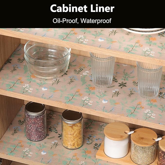 INNOLITES Shelf Liners for Kitchen Cabinets – Drawer Liner Waterproof & Oil-Proof, Non-Adhesive EVA Mat – Durable & Washable – for Shelves, Cupboard, Dresser 17.7" x 360"