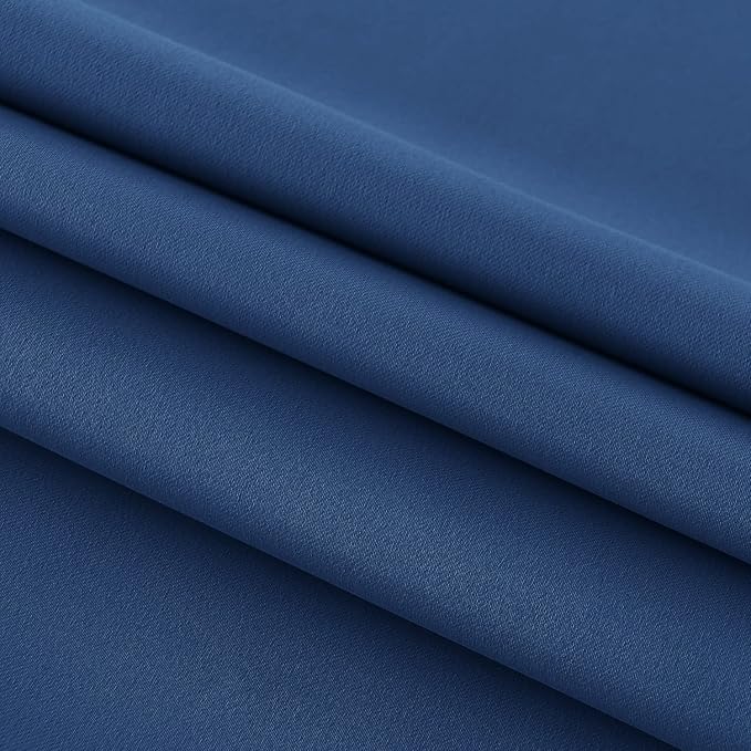 DWCN French Door Curtains – Rod Pocket Thermal Blackout Curtain for Doors with Glass Window, Kitchen and Patio Doors for Privacy, 23 X 72 Inches Long, 1 Curtain Panel with Tieback, Classic Blue