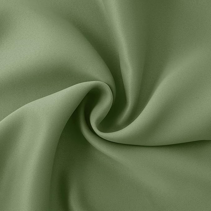 BGment Olive Green Short Curtains 40 Inches Long for Kitchen Cafe Window - Small Half Window Drapes with Rod Pocket Darkening Privacy for Bedroom Bathroom, 34 x 40 Inch, 2 Panels