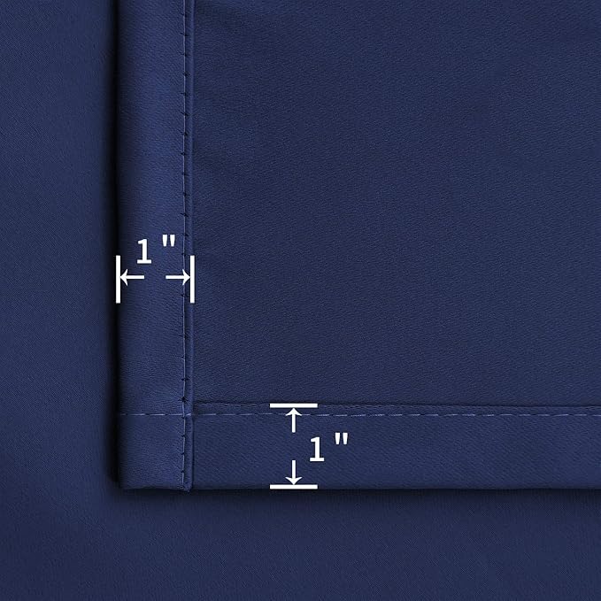 BGment Navy Blue Blackout Curtains 54 Inches Length for Bedroom - Thermal Insulated Room Darkening Curtain Drapes for Short Window Rod Pocket, 52 x 54 Inch, 2 Panels