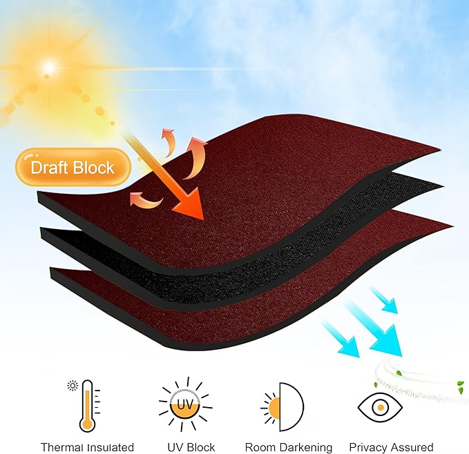 RYB HOME Bathroom Window Curtains - Super Soft Blackout Privacy Curtains for Girl Nursery Bedroom Basement Garege Workshop Kitchen Dining Living Room, W 29 x L 30, Burgundy Red, 2 Pcs