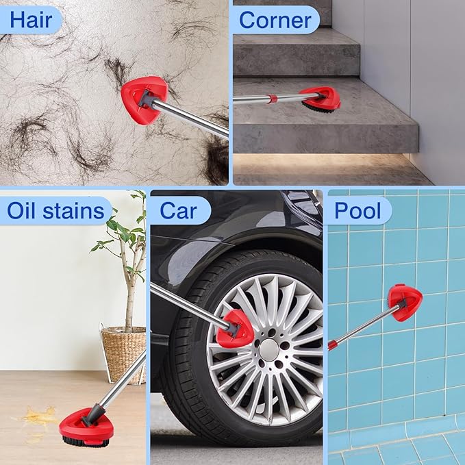 Mop Replacement Heads 6 Pcs & 1 Scrub Brush & 1 Base Combo,Spin Mop Replacement Head for Ocedar RinseClean 2-Tank System,Easy Cleaning,Microfiber,Machine Washable for Bathroom,Kitchen,Tub and Tile