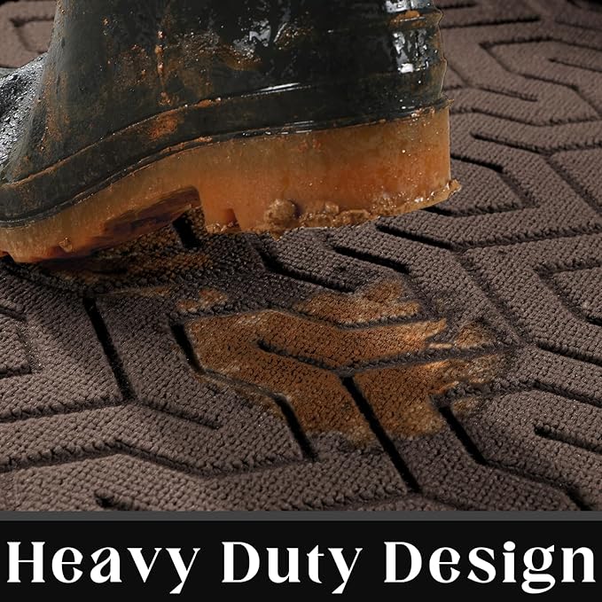 Yimobra 72x24 Indoor Outdoor Runner Rug, Heavy-Duty Waterproof Entrance Mat for High Traffic Areas, Commercial Grade Welcome Door Mat, Easy Clean, Brown