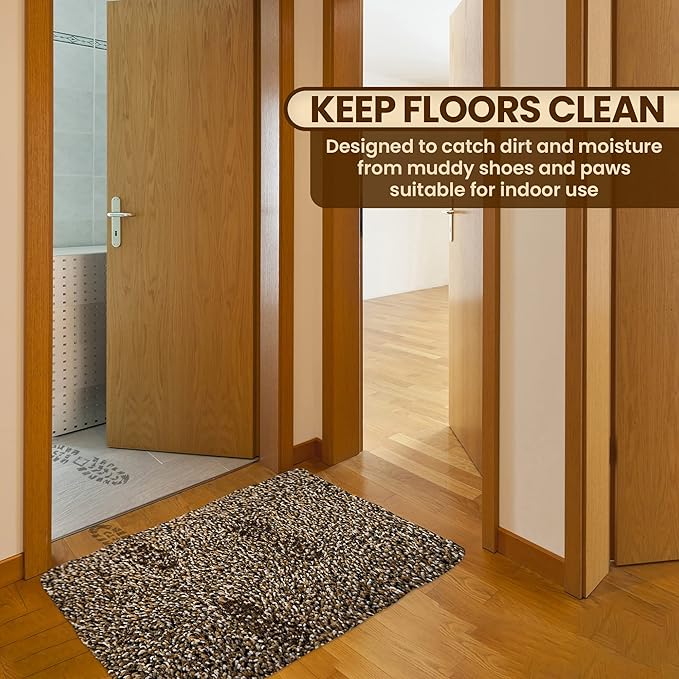 Premium Microfiber Indoor Door Mat – 20"x30" Washable Entry Mat, Non-Slip, Waterproof Backing, Super Absorbent, Low Profile Entryway Doormat for Indoor Entrance