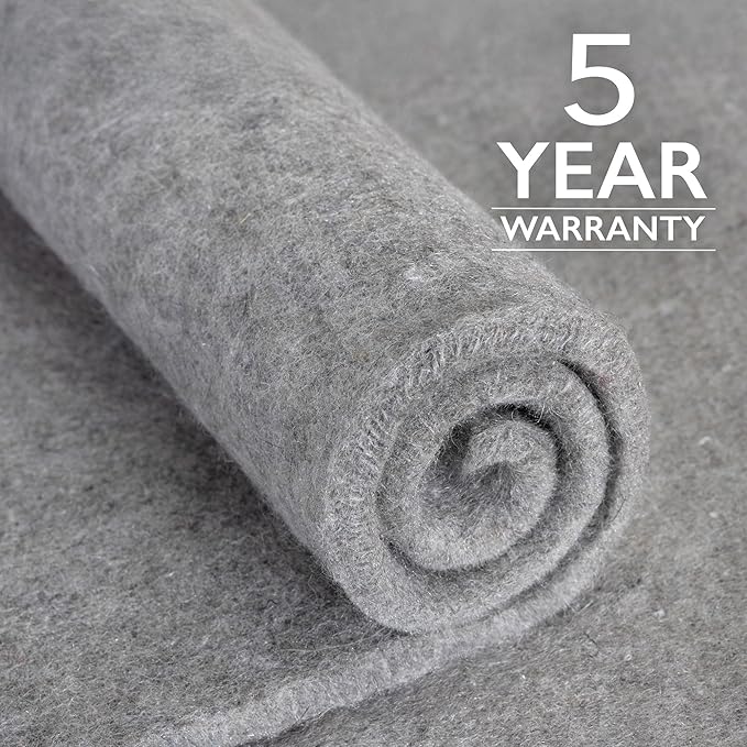 RUGPADUSA - Eco-Plush - 9' Round - 1/2" Thick - 100% Felt - Luxurious Cushioned Rug Pad - Available in 3 Thicknesses, Many Custom Sizes