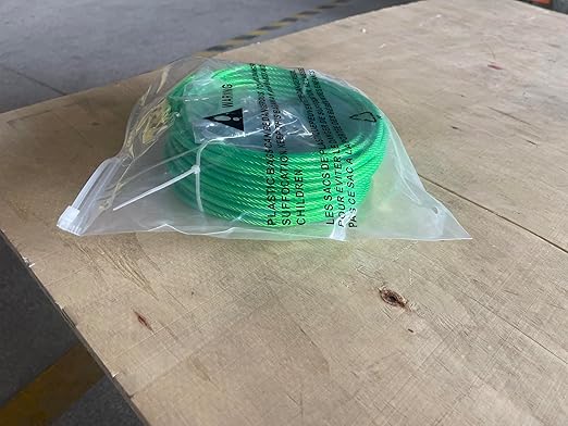 M6 Turnbuckles for Cables Wire, 3/16" Green PVC Coated Wire Rope Kit, Multi-use Steel Cable for Grape Vines/Clothes Line Outdoors for T Post/String Light Hanging/Garden Wire