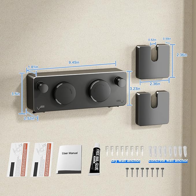 Retractable Twin Clothesline Indoor, Non-Sagging Outdoor Clothes Line Retracting Heavy Duty Clothes Drying Laundry Line Wall Mounted Stainless Steel Line-13.8Feets(Double Line-Black)